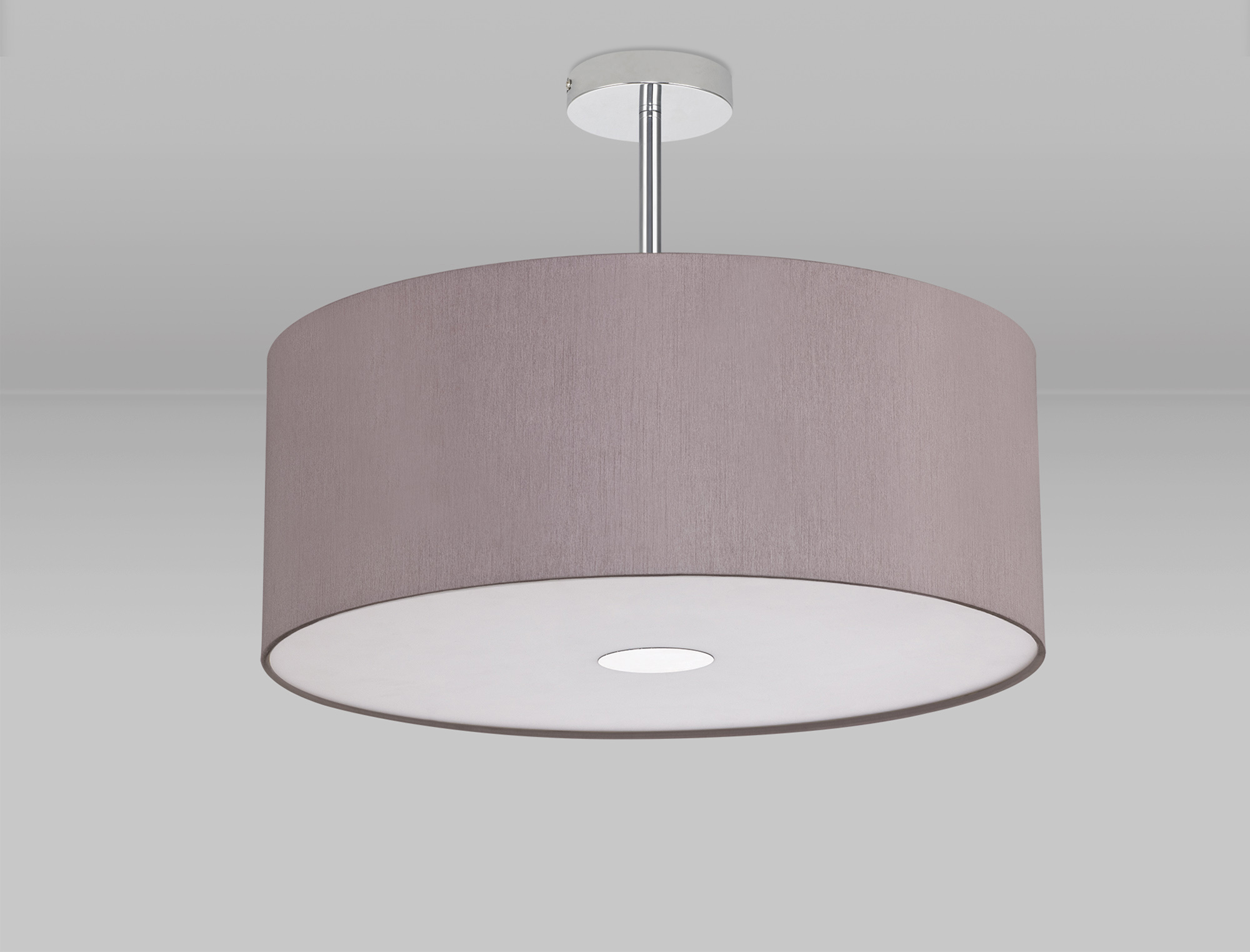 Baymont 50cm Semi Flush 3 Light Polished Chrome, Taupe/Halo Gold, Frosted Diffuser DK0329  Deco Baymont CH TA
